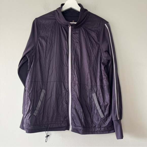 Tangerine Jackets & Blazers - Tangerine Zip-Up Windbreaker Athletic Jacket Dark Purple Large